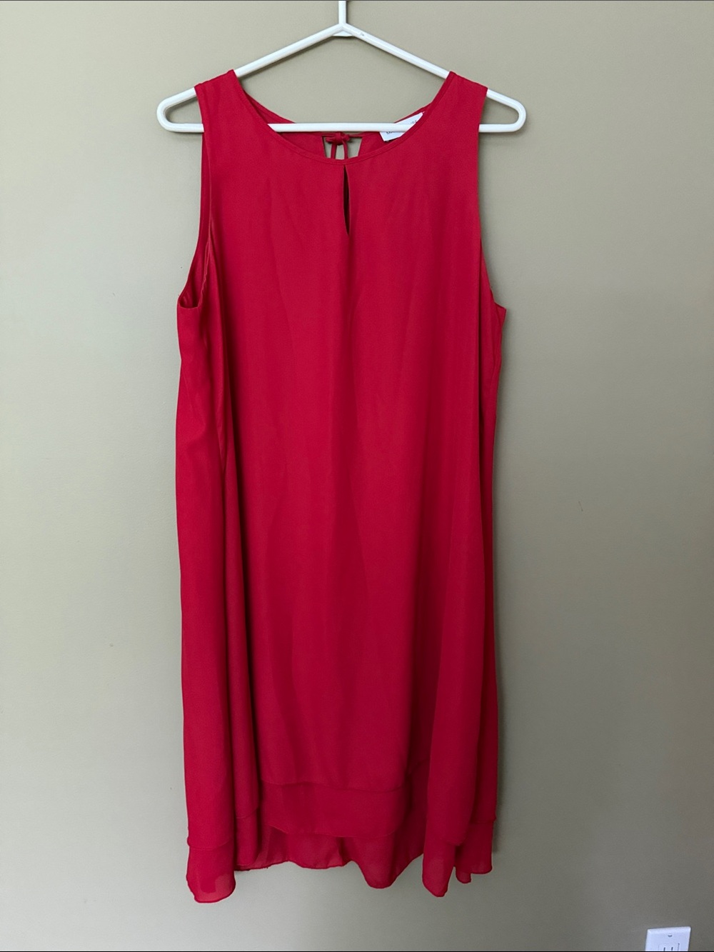 Sleeveless Midi Dress in Vibrant Coral